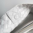 Bottega Veneta Andiamo Piccolo East/West Borsa Agnello Intrecciata Bianca