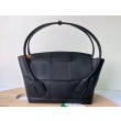 Bottega Veneta Arco Medium Borse Replica Alta Qualità Nero Granulato