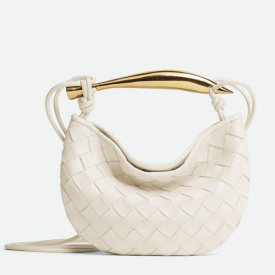 Bottega Veneta Mini Replica Perfetta Sardine agnello intrecciata bianca