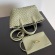 Bottega Veneta Mini Cabat Borse Replica Alta Qualità Travertino Intrecciato Agnello