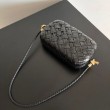 Bottega Veneta Nodo Minaudiere Su Cinturino Nero Foulard Intreccio 
