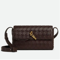 Replica Perfette Borsa a tracolla Mini Andiamo Bottega Veneta agnello intrecciata fondente imitazioni