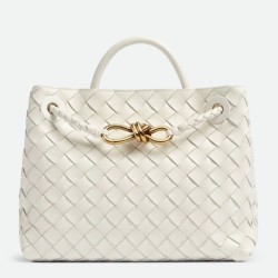 Replica Perfette Borse Imitazioni Andiamo piccola di Bottega Veneta agnello intrecciata bianca imitazioni