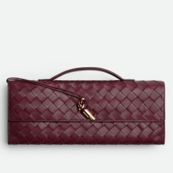 Replica Perfette Pochette Andiamo di Bottega Veneta con Manico Agnello Intrecciato Barolo imitazioni