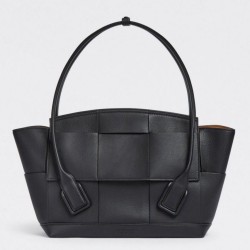Replica Perfette Bottega Veneta Arco Medium Borse  Alta Qualità Nero Granulato imitazioni