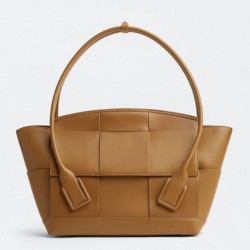 Replica Perfette Borsa Bottega Veneta Arco Media Vitello Intrecciato Caramello imitazioni