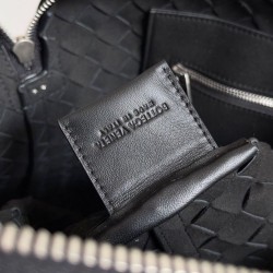 Cartella Grande Bottega Veneta Vitello Intrecciato Nero Replica qualità specchio Replica Perfette Cartella Grande Bottega Veneta Vitello Intrecciato Nero imitazioni
