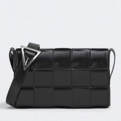 Replica Perfette Bottega Veneta Cassett Borsa vitello stropicciata nera imitazioni