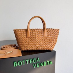 Replica Perfette Borse  Mini Cabat Bottega Veneta agnello intrecciata color caramello imitazioni