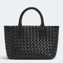 Replica Perfette Borse  Bottega Veneta Mini Cabat agnello intrecciata nera imitazioni