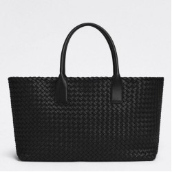 Replica Perfette Imitazioni borse griffate Cabat media Bottega Veneta agnello intrecciata nera imitazioni