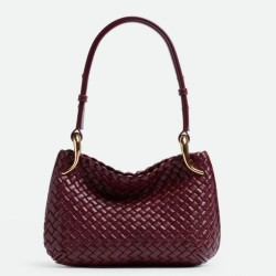 Replica Perfette Borsa piccola Clicker di Bottega Veneta agnello intrecciata bordeaux imitazioni