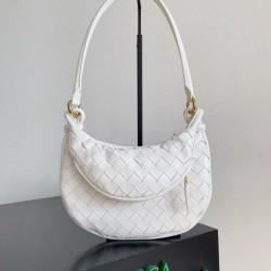 Replica Perfette Bora Pari all'originale replica piccola Bottega Veneta Gemelli agnello intrecciata bianca imitazioni