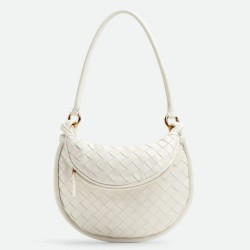 Replica Perfette Bora Pari all'originale replica piccola Bottega Veneta Gemelli agnello intrecciata bianca imitazioni
