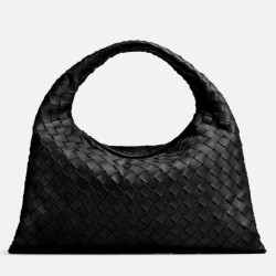 Replica Perfette Borsa Hop Piccola Bottega Veneta Vitello Intrecciato Nero imitazioni
