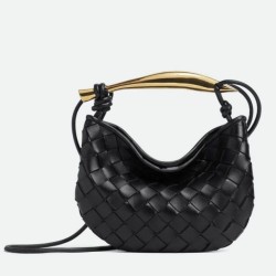 Replica Perfette Borse  Alta Qualità Mini Bottega Veneta Sardine agnello intrecciata nera imitazioni