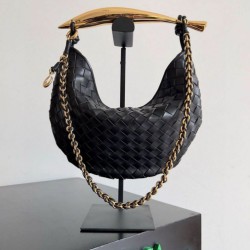 Bottega Veneta Sardine Piccola Borsa con Catena Nero Agnello Replica qualità specchio Replica Perfette Bottega Veneta Sardine Piccola Borsa con Catena Nero Agnello imitazioni