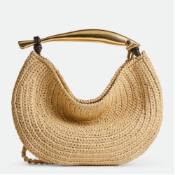 Replica Perfette Borsa piccola Sardine di Bottega Veneta con catena rafia naturale imitazioni