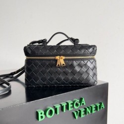 Replica Perfette Bottega Veneta Bang Bang Vanity Case Nero Intrecciato imitazioni
