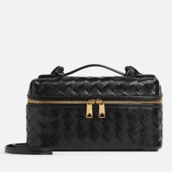 Replica Perfette Bottega Veneta Bang Bang Vanity Case Nero Intrecciato imitazioni