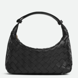 Replica Perfette Bora Pari all'originale replica Bottega Veneta Mini Wallace vitello intrecciata nera imitazioni