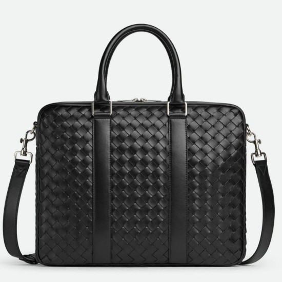 Cartella Grande Bottega Veneta Vitello Intrecciato Nero