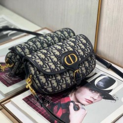 Qualità Specchio Replica Borsa Dior Bobby East-West tela Dior Oblique blu Riproduzione Fedele Borsa Dior Bobby East-West tela Dior Oblique blu imitazioni