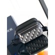 Dior Borsa a tracolla con cerniera Mini Rider 2.0 beige obliquo con pelle nera