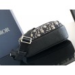 Dior Borsa a tracolla con cerniera Mini Rider 2.0 beige obliquo con pelle nera
