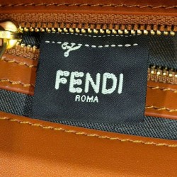 Qualità Specchio Replica Borsa media Baguette Fendi nappa FF marrone Riproduzione Fedele Borsa media Baguette Fendi nappa FF marrone imitazioni