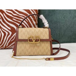 fedele Valentino Piccolo Vsling HandBorsa Chevron Raffia