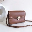 fedele Valentino Rockstud Piccolo Crossbody Borsa Marrone Granulato