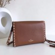 fedele Valentino Rockstud Piccolo Crossbody Borsa Marrone Granulato