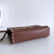 fedele Valentino Rockstud Piccolo Crossbody Borsa Marrone Granulato