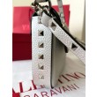 fedele Valentino Rockstud Pouch Borse Firmate Replica Bianco Granulato