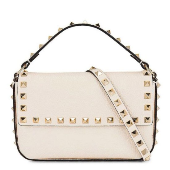 fedele Valentino Rockstud Pouch Borse Firmate Replica Bianco Granulato