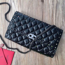 fedele Valentino Rockstud Spike Chain Clutch Agnello Crespo