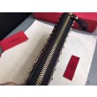 fedele Valentino Rockstud Spike Zip Portafoglio Noir Agnello