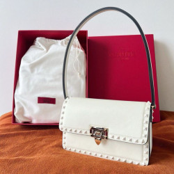 fedele Valentino Rockstud23 Borsa a tracolla vitello bianca