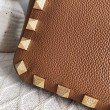 fedele Valentino Roman Stud Tote Borsa Marrone Vitello Granulato