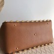 fedele Valentino Roman Stud Tote Borsa Marrone Vitello Granulato