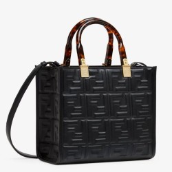 Riproduzione Fedele Borse Imitazioni tote piccola Fendi Sunshine vitello FF nera imitazioni