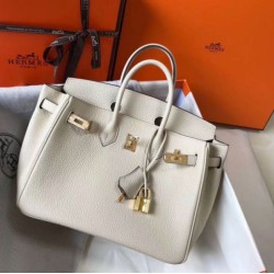 Hermes Birkin 25cm Borsa Beton Clemence Replica qualità specchio Replica Perfette Hermes Birkin 25cm Borsa Beton Clemence imitazioni