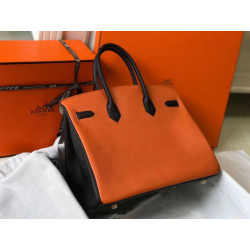 Hermes Birkin Tri-Color 35cm Borsa Arancione/Bianco/Nero Clemence