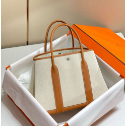 Hermes Garden Party 36cm Borsa Replica 1:1 Toile e Oro