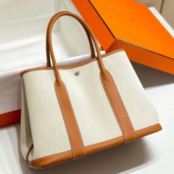 Hermes Garden Party 36cm Borsa Replica 1:1 Toile e Oro