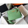 Hermes Kelly 25cm Sellier Borsa Vert Criquet Epsom Hermes Kelly 25cm Sellier Borsa Vert Criquet Epsom
