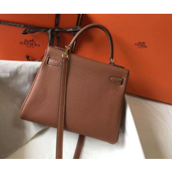 Hermes Kelly 28cm Retourne Borsa Gold Clemence