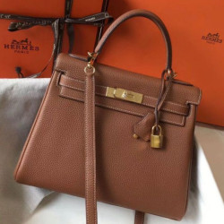 Hermes Kelly 28cm Retourne Borsa Gold Clemence