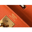 Hermes Kelly 32cm Retourne Borsa Arancione Clemence Hermes Kelly 32cm Retourne Borsa Arancione Clemence